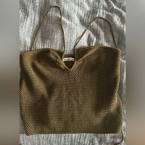 Reformation Olive Green halter top